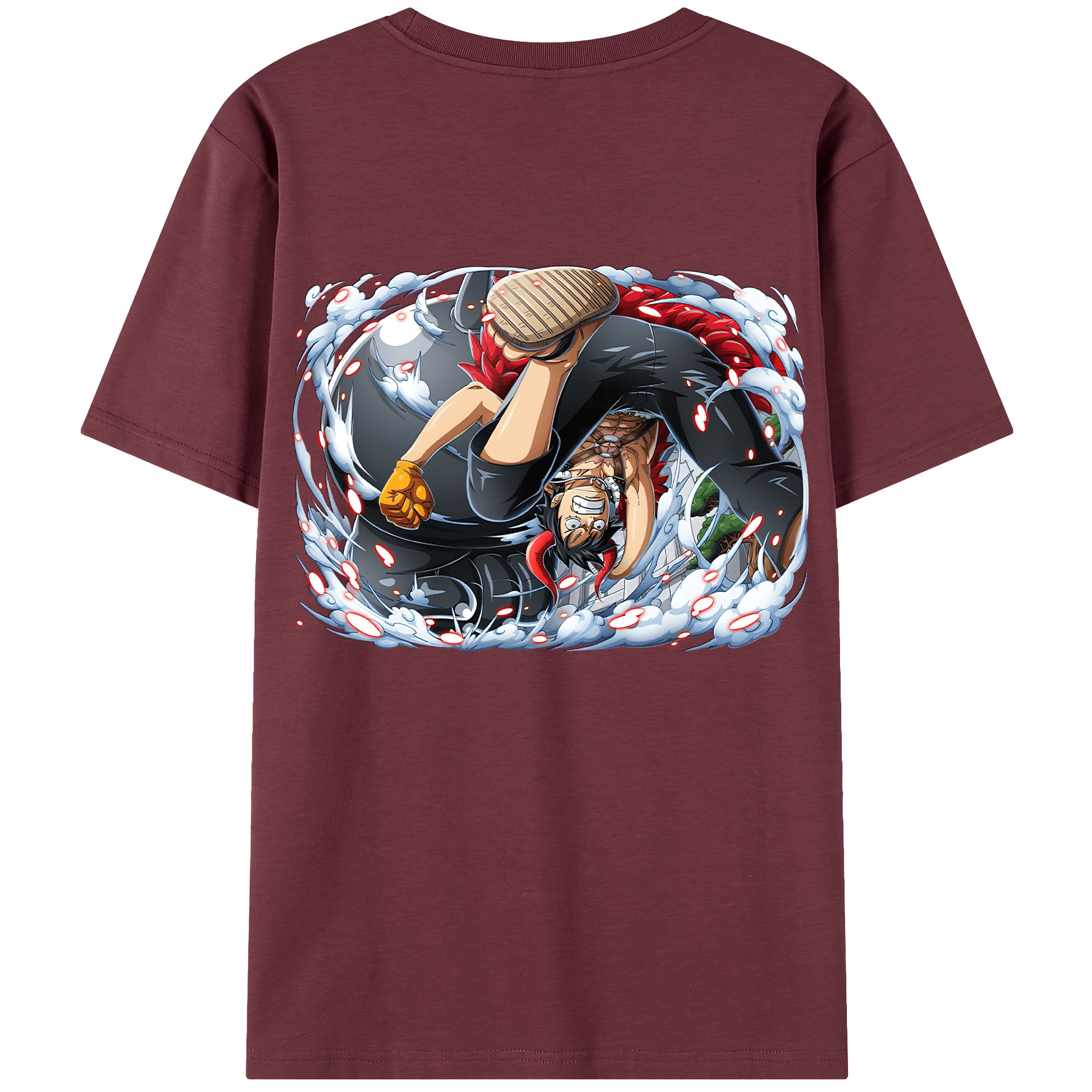 ワンピース モンキー・D・ルフィ ONE PIECE Monkey D. Luffy 綿100％半袖Tシャツ（背面プリント）